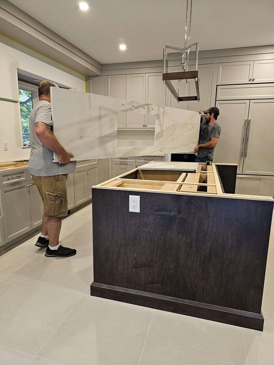Kitchen Remodel — Kitchen during installation