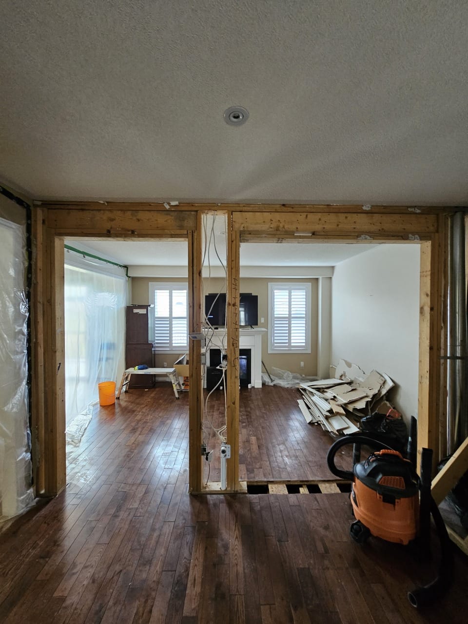 Main Floor Renovation — Walls opened during renovation