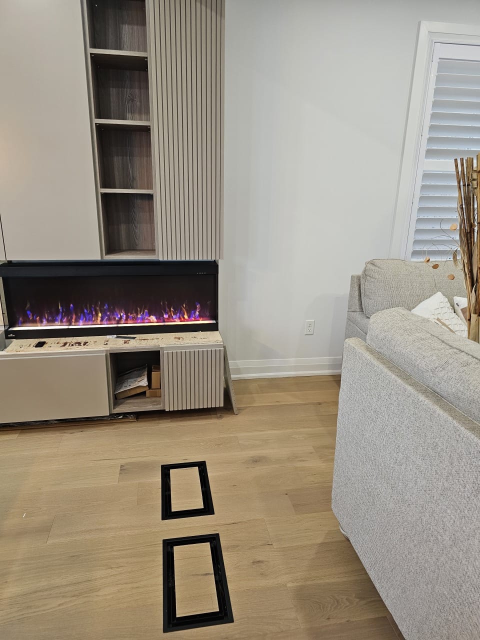 Main Floor Renovation — Built-in cabinetry and fireplace